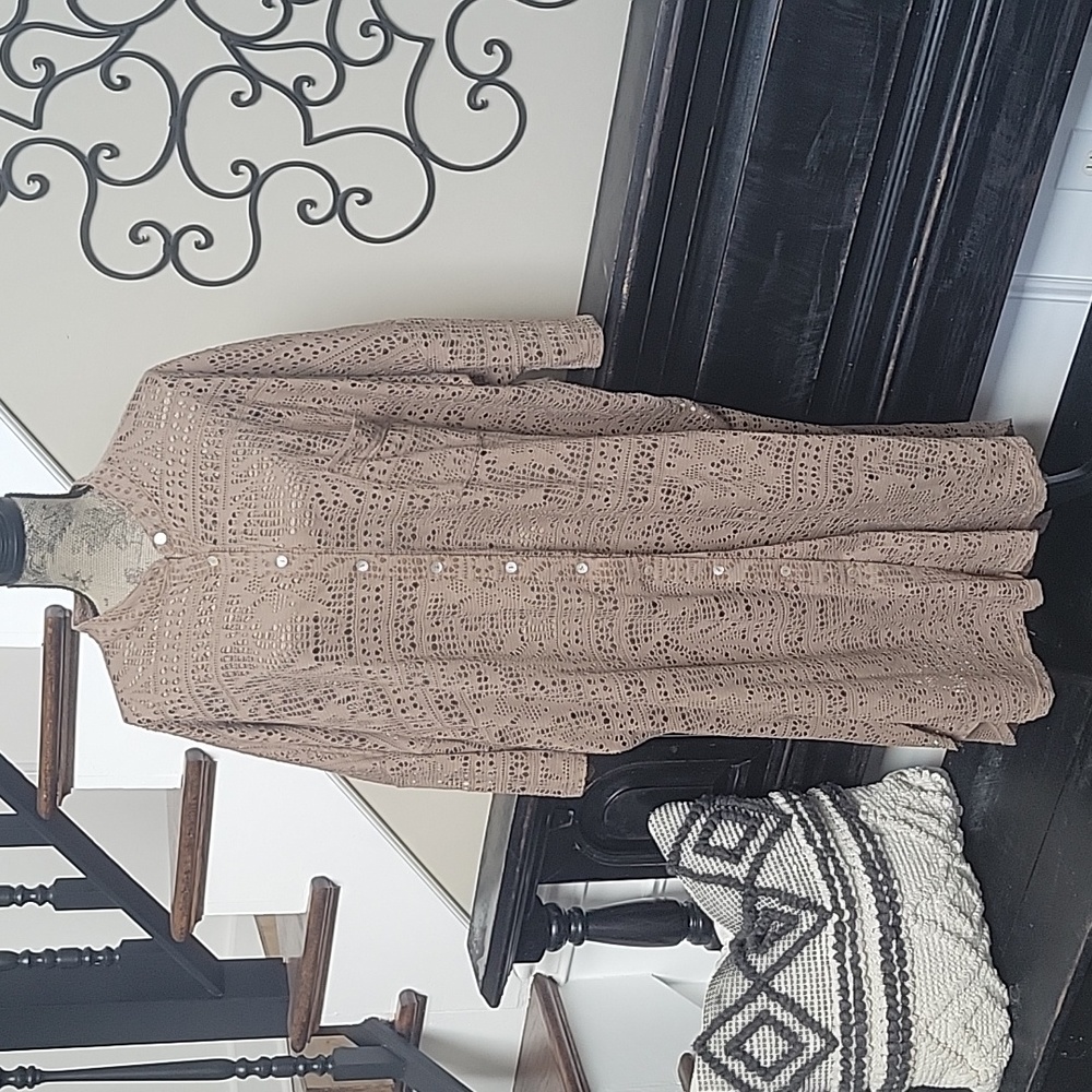 Free People Beach Dolman Dress Cover Up Button Down Oversized M U Hem
